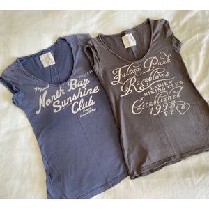 2- H& M L.O.G.G. v neck t-shirts. Faded vintage look. Size small.